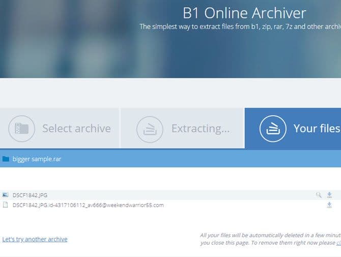 B1 Online Archiver - أفضل 7 برامج فك الملفات المضغوطة RAR أونلاين